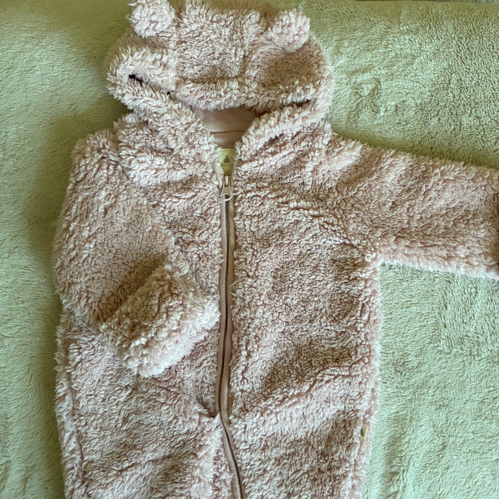 Cozy Pink Gap Fleece Kids One Piece
